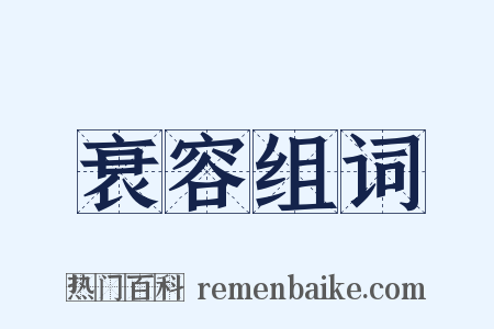 衰容组词是什么意思的图片